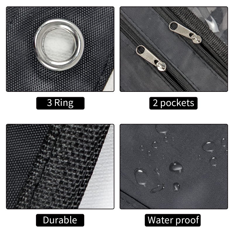 YoeeJob 1inch Expandable Pencil Pouch for 3 Ring Binder  6 Pack Large Capacity Pencil Pouch with Zipper  Three Ring Clear Binder Pencil Case Suitable for School and Office (6  Black) - Image 3